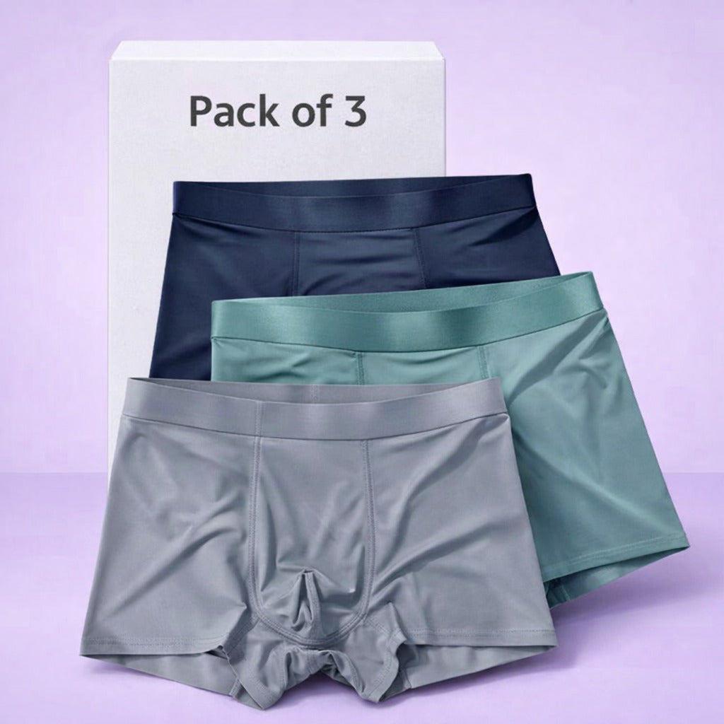 Men's Ice Silk Briefs Boxers  (Pack of 3)(random colour)