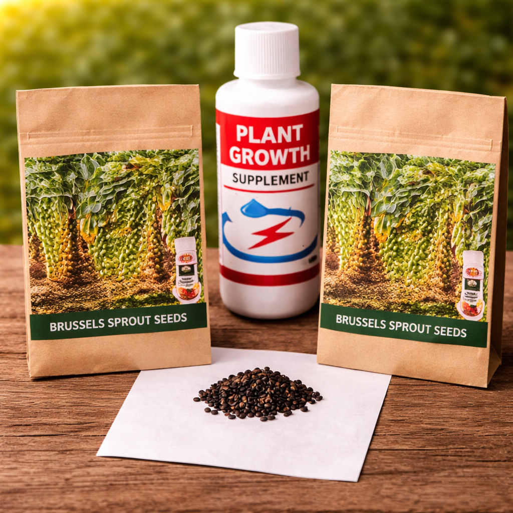 Buy 1 Get 1 Free Brussel Sprout Planting Seeds (Mini Cabbage) – With Plant Growth Supplement Free