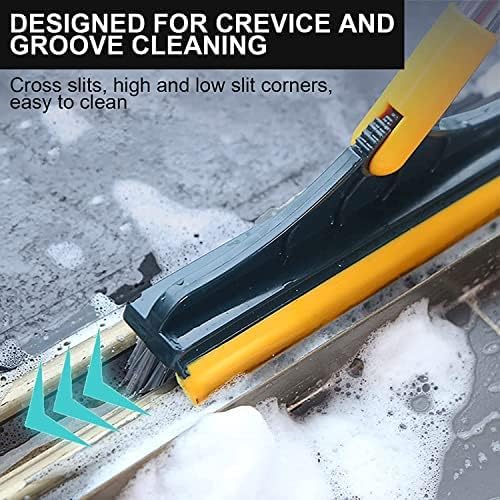 2-in-1 Bathroom Floor Cleaning Brush with Long Handle, 120° Rotating Head
