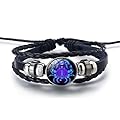 Black Twelve Zodiac Spirit Leather Bracelet