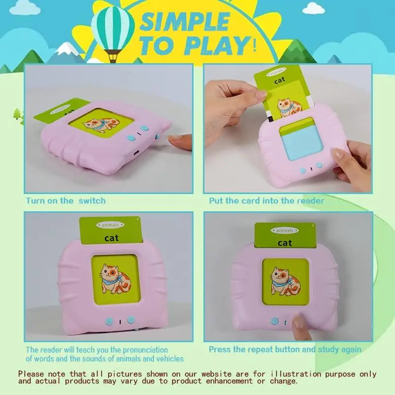 Talking Flash Cards for Early Educational Learning Toy in random colors