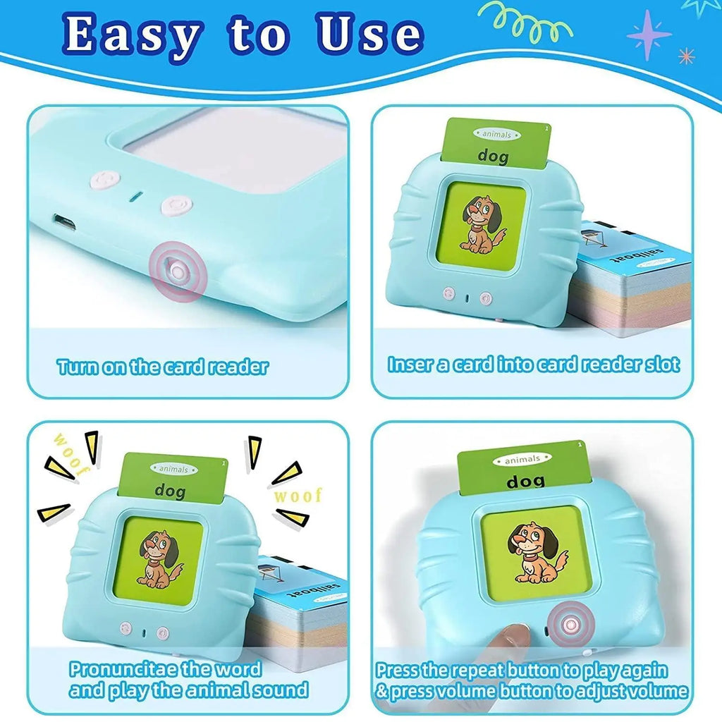 Talking Flash Cards for Early Educational Learning Toy in random colors