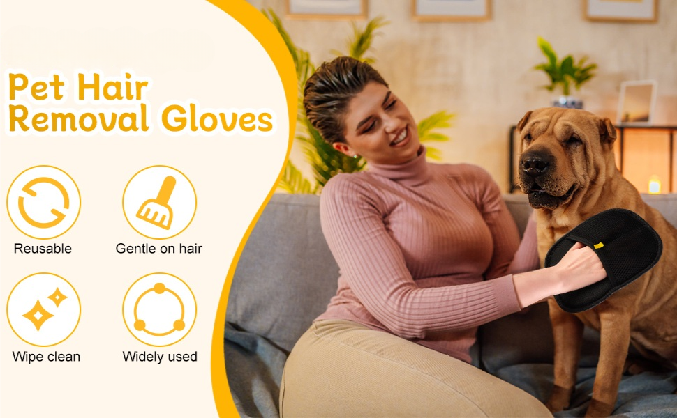 Pet Hair Removal Glove fot for Couch, Clothes, Car, Carpet, Bed, Furniture PACK OF 1