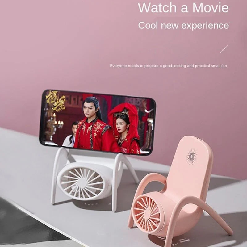Portable Fan With Mobile Holder (EF33)(random colour)