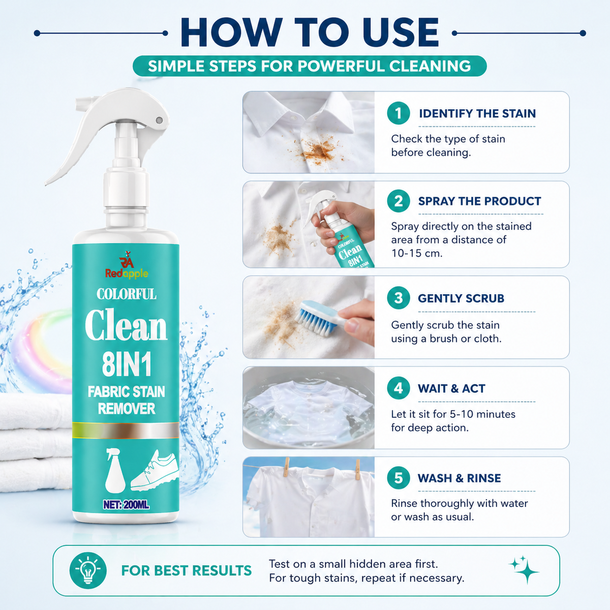 8 in 1 Fabric Stain Remover 200ml eachPack of 2