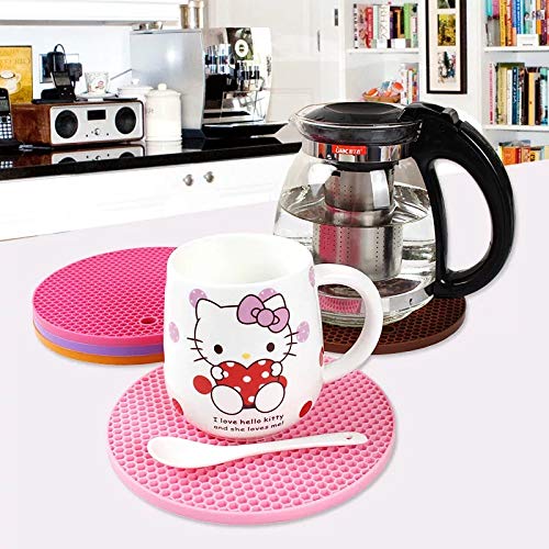 Silicon Heat Resistant Hot Pot Holder Coaster for Kitchen Utensil pack of 2(random color)