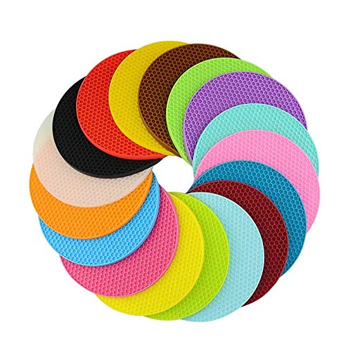 Silicon Heat Resistant Hot Pot Holder Coaster for Kitchen Utensil pack of 2(random color)