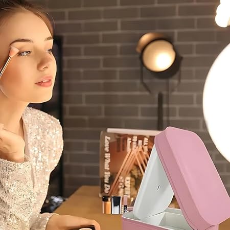 HanGlow LED Mirror Cosmetic Organizer Case (RANDOM COLOR)