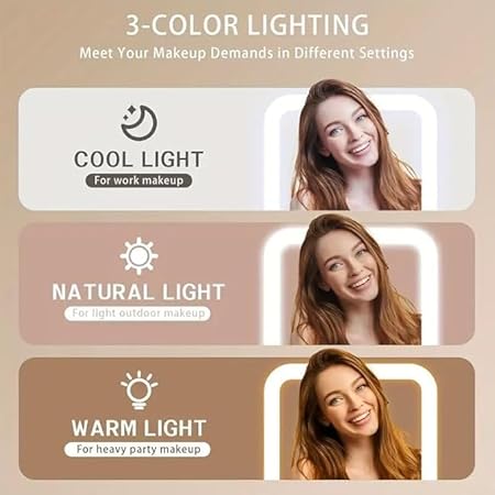 HanGlow LED Mirror Cosmetic Organizer Case (RANDOM COLOR)