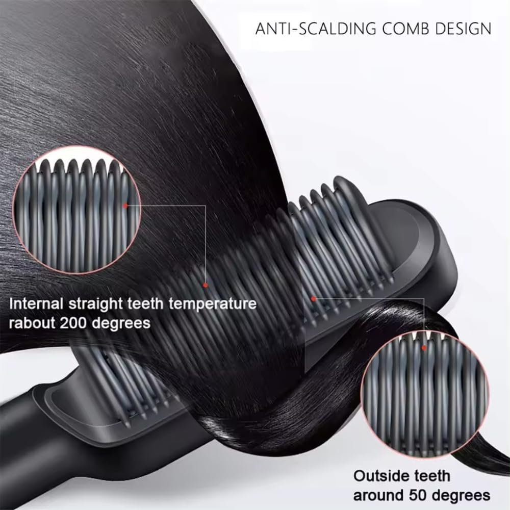 Straightener Heated Electric Comb PACK OF 1 (RANDOM COLOURS)