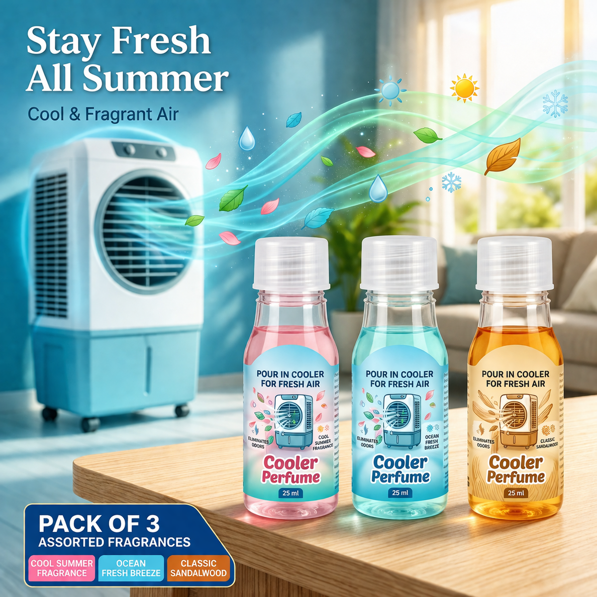 Cooler Perfume Long Lasting For Air Cooler pack of 3