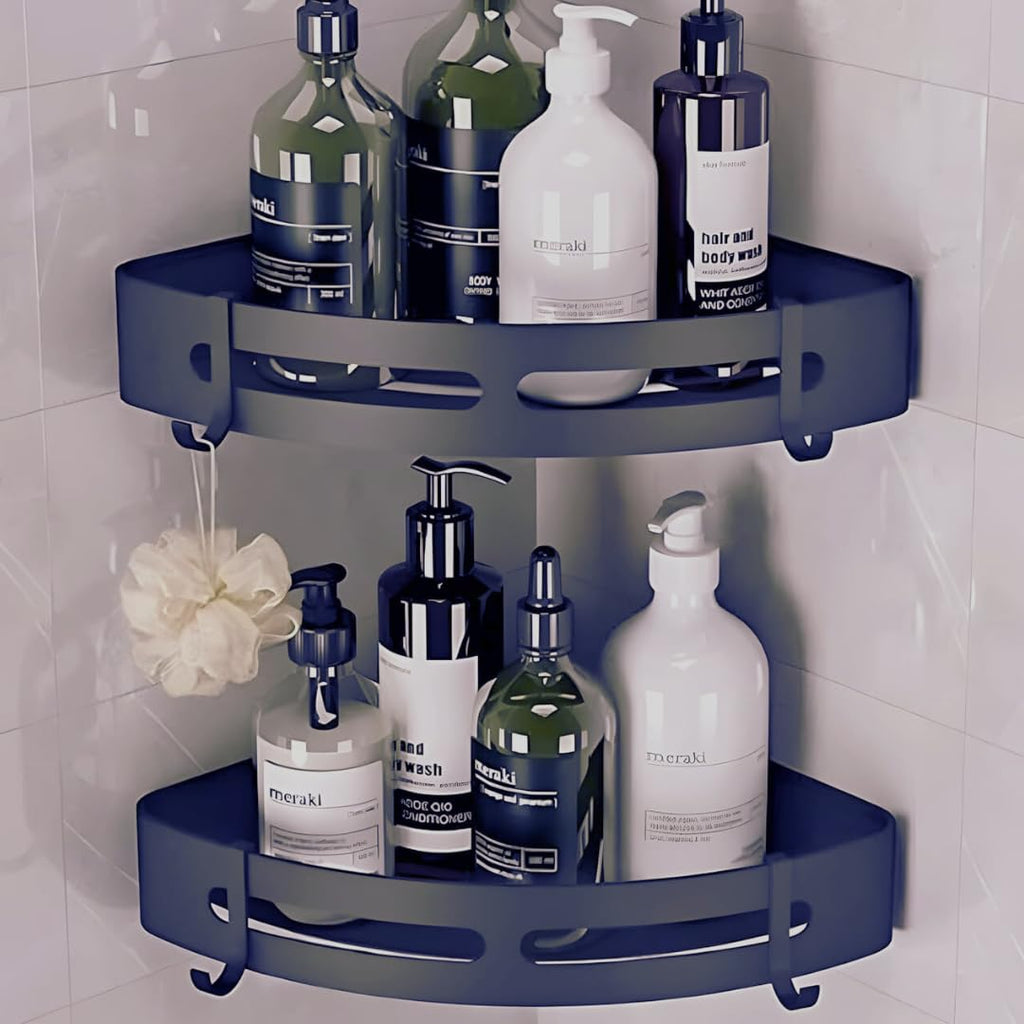 Corner Shelf for Bathroom, Aluminium Bathroom Shelf for Wall pack of 2