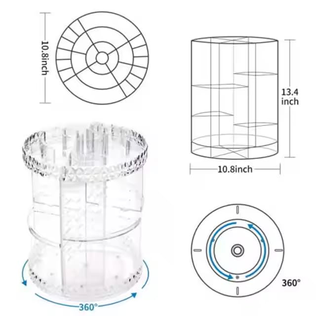 360° Rotating Adjustable Cosmetic Organizer
