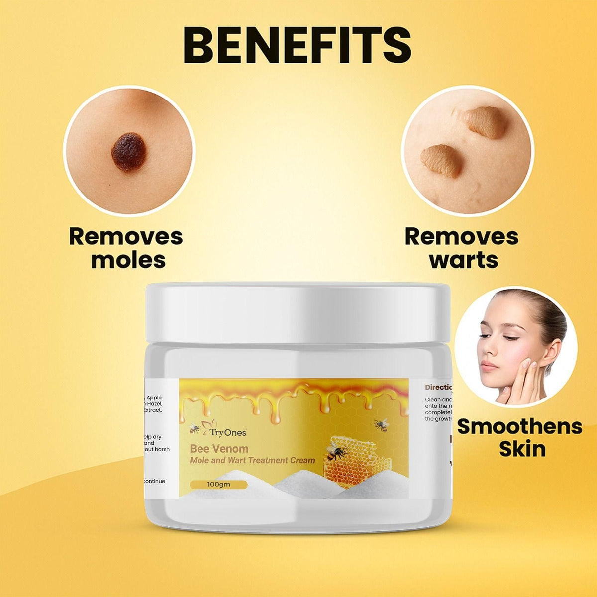 Bee Venom Mole and Wart Treatment Cream 100 gm (Pack of 2)