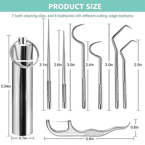 7 in 1 Dental Tools Kit Professional Stainless Steel Teeth Cleaning Kit