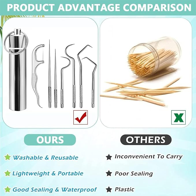 7 in 1 Dental Tools Kit Professional Stainless Steel Teeth Cleaning Kit