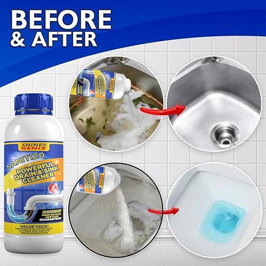 Sanitizo Drain Cleaner Powder Powerful Drain & Sink Cleaner pack of 2