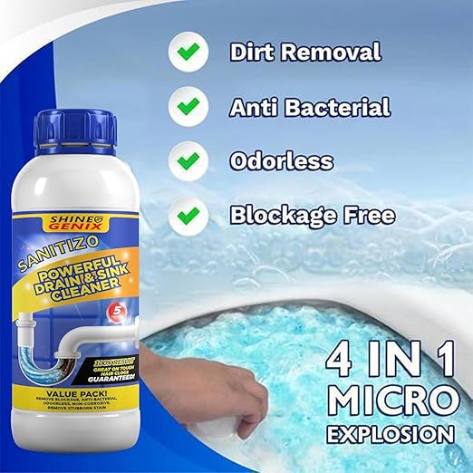 Sanitizo Drain Cleaner Powder Powerful Drain & Sink Cleaner pack of 2