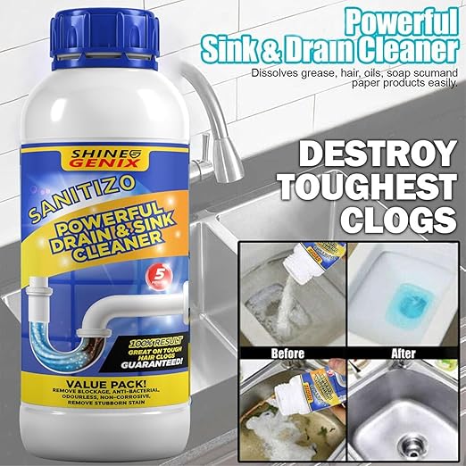Sanitizo Drain Cleaner Powder Powerful Drain & Sink Cleaner pack of 2