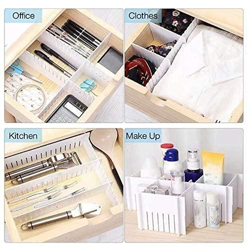 8 Pcs Adjustable Drawer Organiser Dividers in assorted color