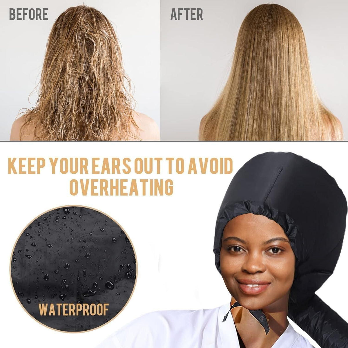 Hair Dryer Hooded Diffuser Cap for Curly, Speeds Up Drying in random color