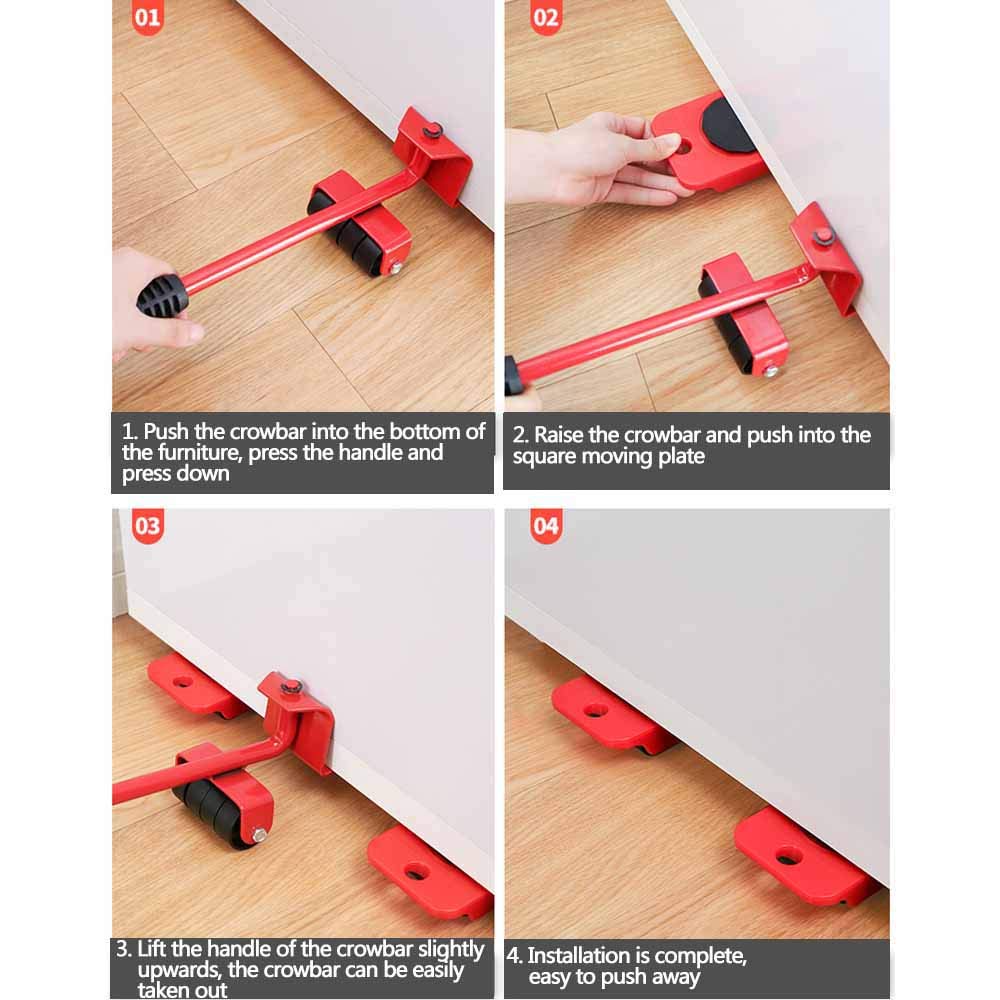 Furniture Lifter -Furniture Lifter Mover Tool Set Heavy Duty Furniture Shifting Lifting Moving Tool with Wheel Pads