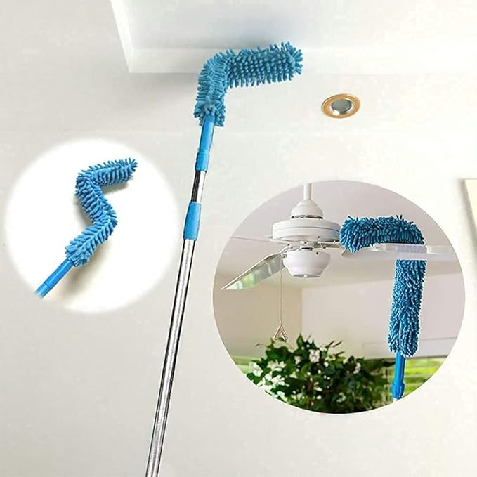 Foldable Microfiber Fan Cleaning Duster Steel Body Flexible Fan mop