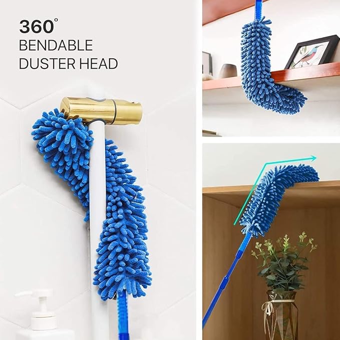Foldable Microfiber Fan Cleaning Duster Steel Body Flexible Fan mop