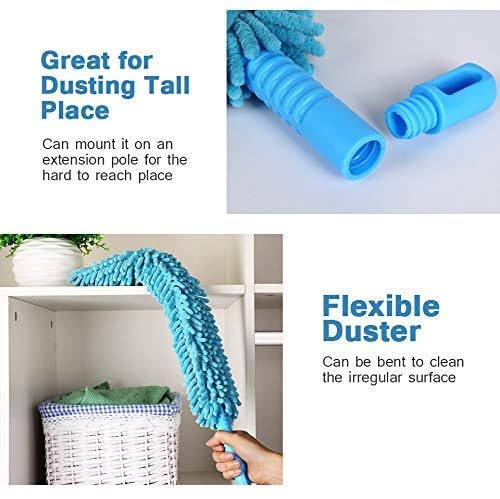 Foldable Microfiber Fan Cleaning Duster Steel Body Flexible Fan mop