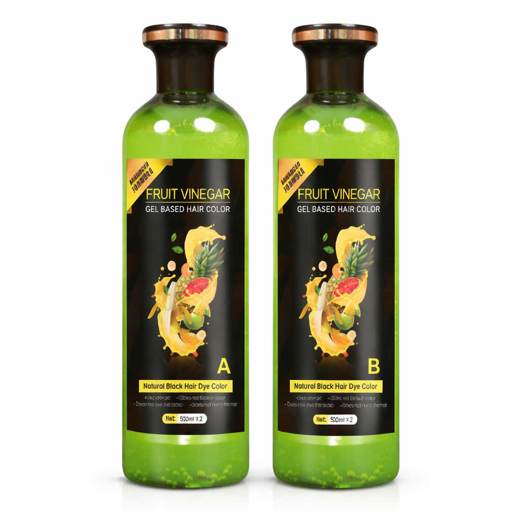 Fruit Vinegar Black Colourant Gel Based Hair Colour Dye pack of 2