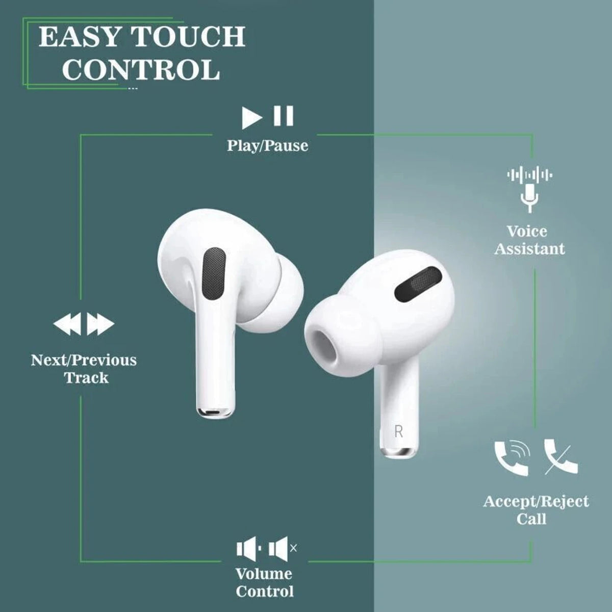 Wireless Earbuds Advance Noise Cancel & Deep Bass Bluetooth Headset