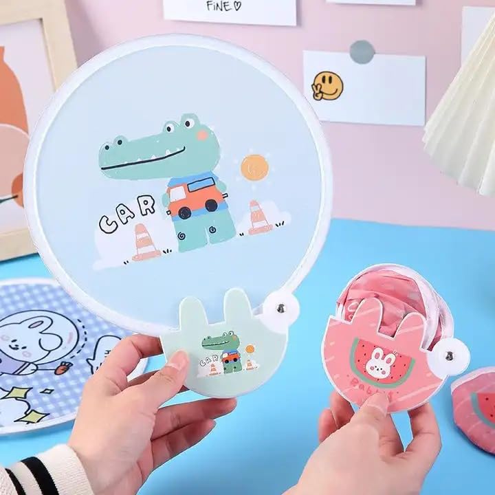 Hand Pressure Mini Fan Fruit Shape Cute Squeeze Toys Cool Summer Fan/Battery Kids Fan Toys multicolour pack of 2