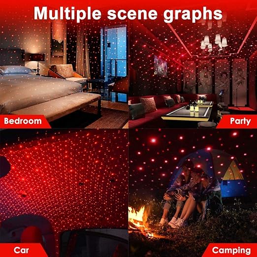 Portable USB Night Light Decorations for Car, Ceiling, Bedroom pack of 1