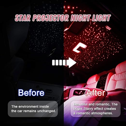 Portable USB Night Light Decorations for Car, Ceiling, Bedroom pack of 1
