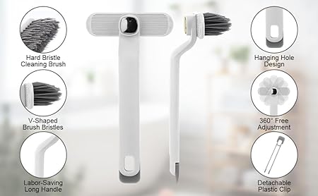 Multi-Function Bathroom Plastic Cleaning Brush(multicolour)(pack 1)
