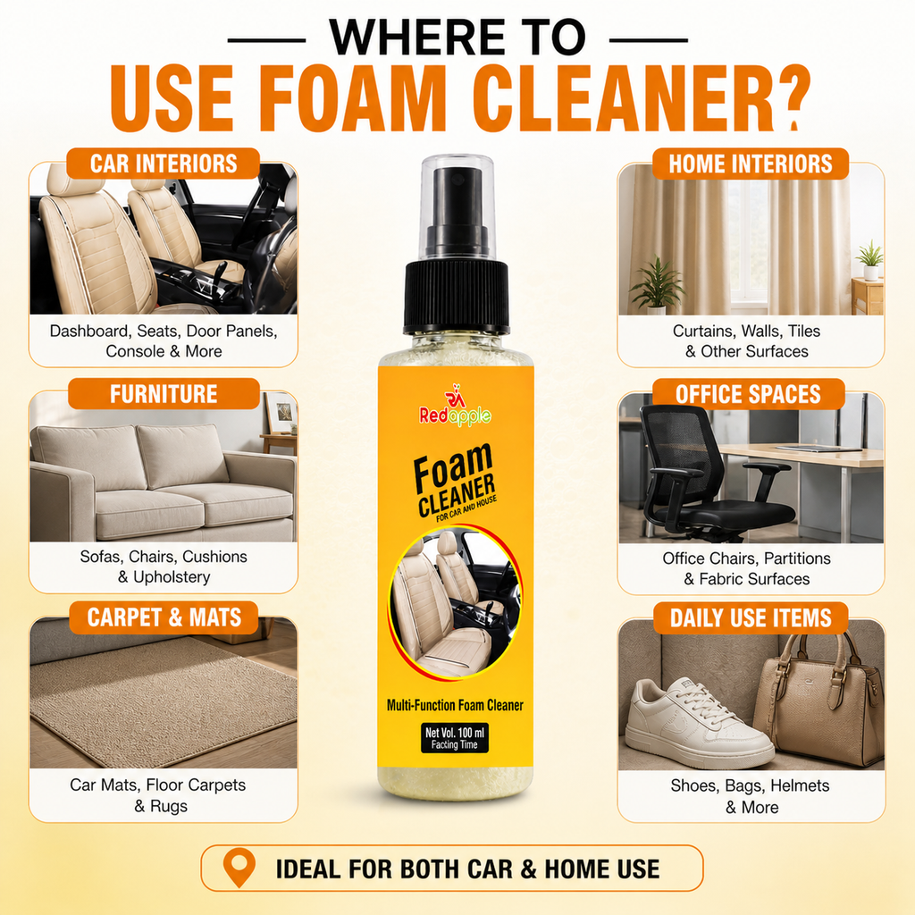 Foam Cleaner Spray Multipurpose Car & Home Lemon Flavour Foam Cleaning Spray 100 ml each Pack Of 2