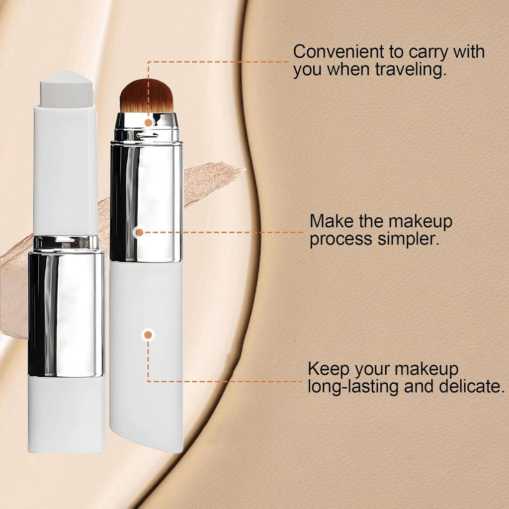 Color Changing Cover Cream Stick - Color-Changing Foundation Full to Medium Coverage with Detachable Brush - Moisturizing Makeup (Natural)