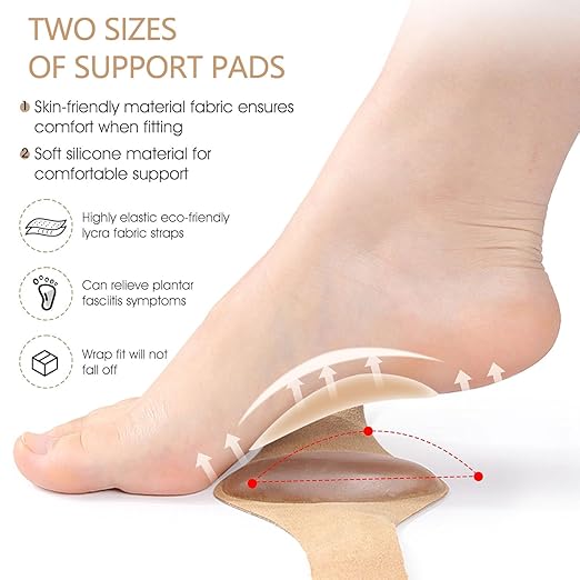1 Pair Arch Support Sleeves – Metatarsal Compression Brace for Flat Feet, Plantar Fasciitis Relief, Foot Pain Support, Cushioned Gel Pad Sock for Men & Women, Breathable Elastic Sleeve for Daily Use