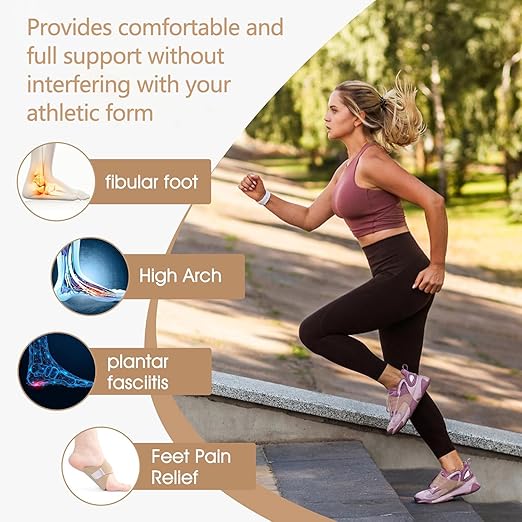 1 Pair Arch Support Sleeves – Metatarsal Compression Brace for Flat Feet, Plantar Fasciitis Relief, Foot Pain Support, Cushioned Gel Pad Sock for Men & Women, Breathable Elastic Sleeve for Daily Use