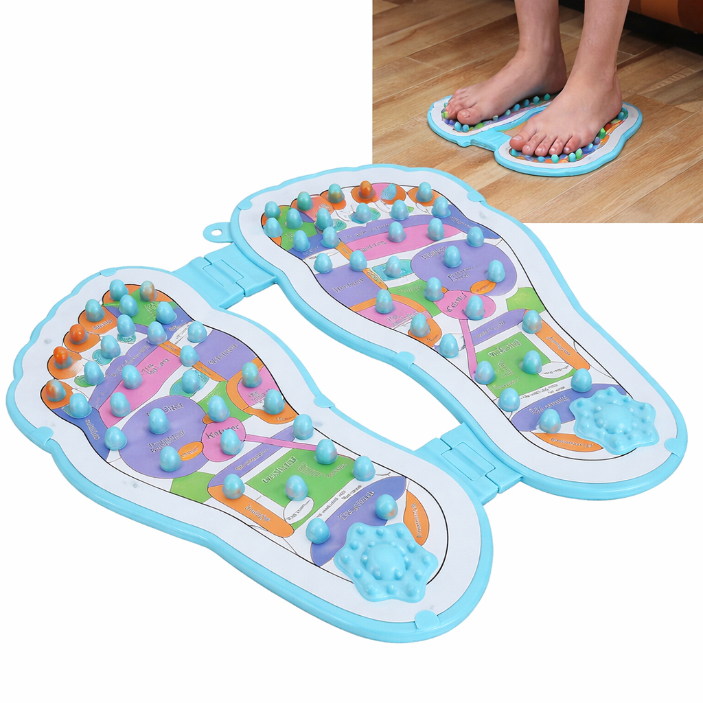 Acupressure Foot Massage Mat, Foldable Reflexology Pad with Pressure Points