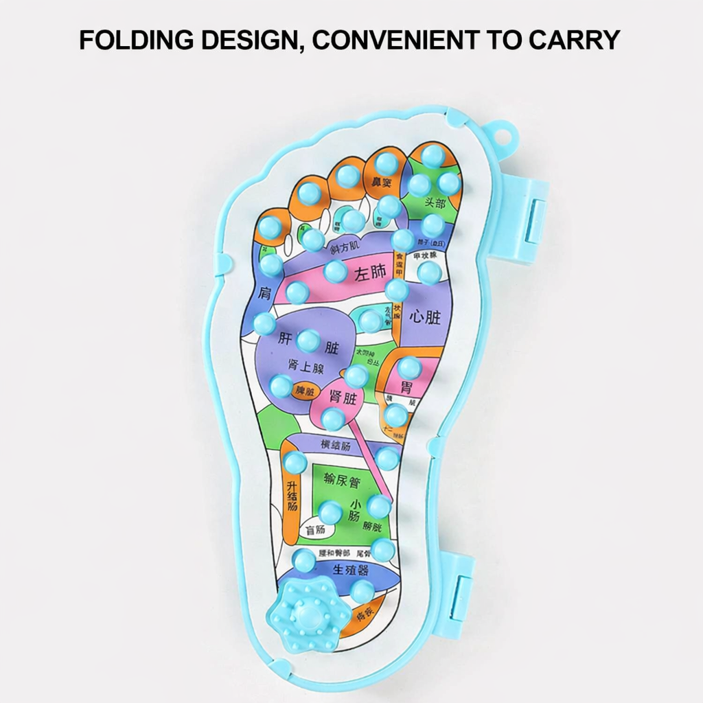 Acupressure Foot Massage Mat, Foldable Reflexology Pad with Pressure Points