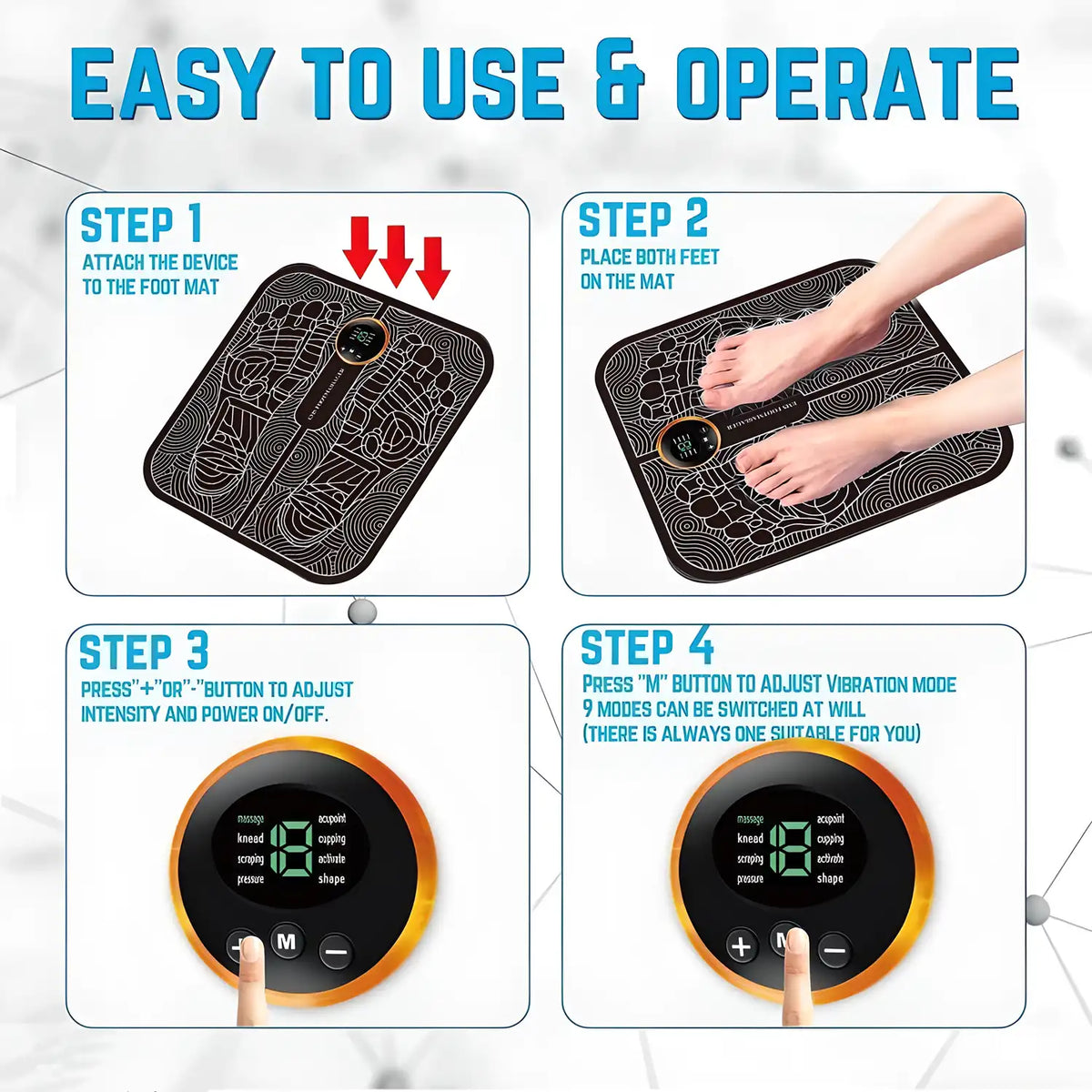 Foot Massager Pain Relief Wireless EMS Massage