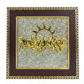 Seven Running Horses Pyrite Frame with Sun to Attract Money, Protection and Chakra Healing