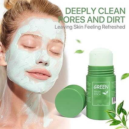 Green Tea Cleansing Clay Stick Face Mask – Blackhead Remover & Deep Pore Cleansing Stick for Oily Skin pack of 1