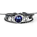 Black Twelve Zodiac Spirit Leather Bracelet