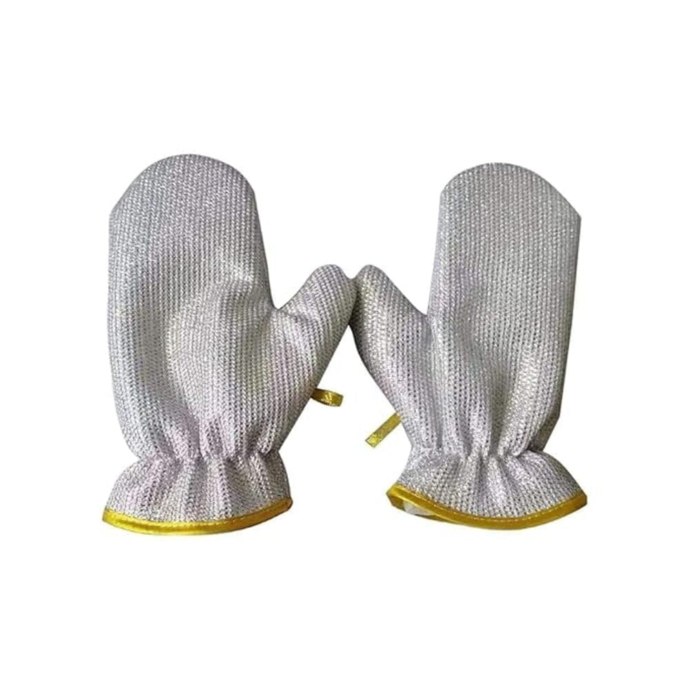 Wire Dishwashing Glove Stainless Steel Scrubber Mitt for Tools pack of 2