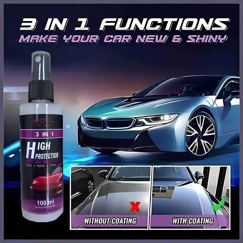 3 in 1 High Protection Quick Car Ceramic Coating Spray - Car Wax Polish Spray  (pack of 2)