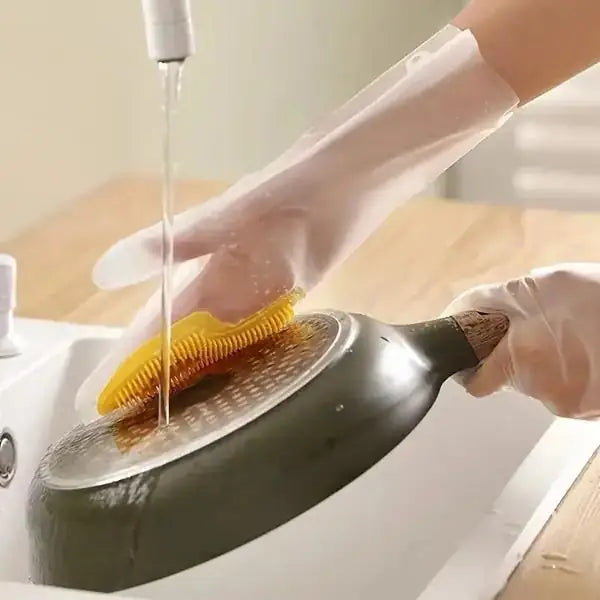 Silicone Dishwashing Glove Pair( random color)