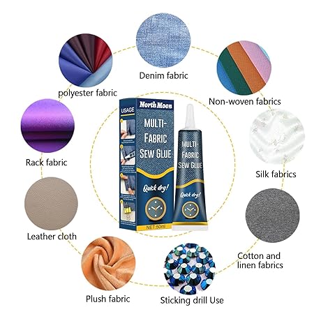 Fabric Glue Quick Bonding Reinforcing Multipurpose for Denim Plush