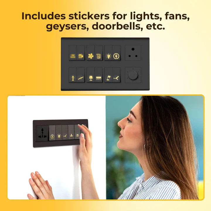 Black & Gold Switch Stickers Set Of 300